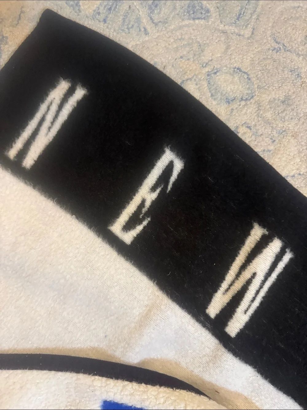 Vtg 1990 biederlack Blue and White my giants Throw Blanket